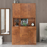 Tall Kitchen Cabinet, with 6-Doors, 1-Open Shelves and 1-Drawer