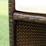 Patio Dining Set Outdoor Space Saving Rattan Chairs with Glass Table Patio Furniture Sets Cushioned Seating and Back Sectional Conversation Set