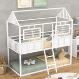 Twin over Twin Size Metal Low Bunk Beds