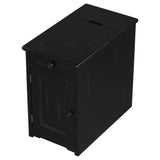 Nightstand, Classic Vintage Livingroom End Table Side Table with USB Ports and One Multifunctional Drawer with cup holders, Espresso