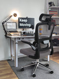 Mesh Ergonomic Office Chair with Flip Up Arms High Back Desk Chair -High Adjustable Headrest with Flip-Up Arms, Tilt Function, Lumbar Support Swivel Computer Chair Task Chair,Executive Chair, Gray