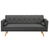 Dark Grey Double Corner Folding Sofa Bed, Two Throw Pillows