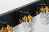 5-Lights Crystal Vanity Lights for Bathroom Lighting Fixture Black Gold Vintage Vanity Light LED Bathroom Wall Light Fixture