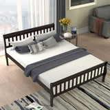 Sleigh Queen Size Wood Platform Bed  for Espresso color
