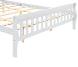 Sleigh Queen Size Wood Platform Bed  for White color