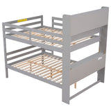 Grey Full Bunk Beds with Bookcase Headboard