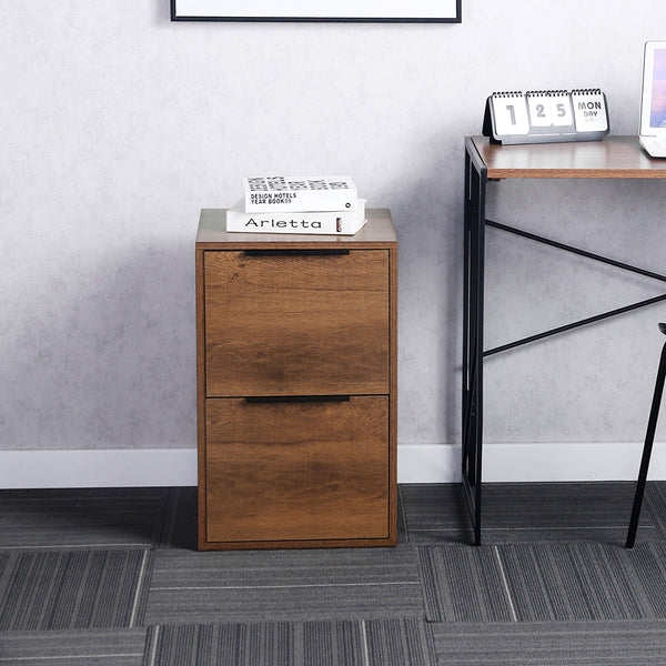 WOOD FILE CABINET 2 DRAWERS