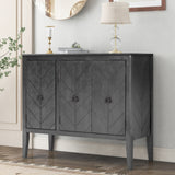 Storage Cabinet Wooden Cabinet with Adjustable Shelf, Antique Gray