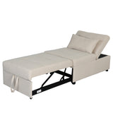 Folding Ottoman, Sofa Bed, Chair（Beige）