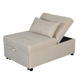 Folding Ottoman, Sofa Bed, Chair（Beige）