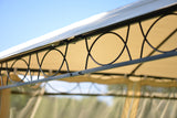 Double Tiered Grill Canopy, Outdoor BBQ Gazebo Tent with UV Protection, Beige