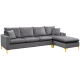 Grey Sectional Sofa with Ottoman