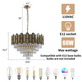 Modern American pendant diamond crystal chandelier -8 bulbs
