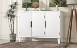 U-Style Accent Storage Cabinet Sideboard Wooden Cabinet with Antique Pattern Doors for Hallway, Entryway, Living Room, Bedroom