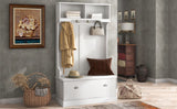 Hall Tree with 4 Hooks, Coat Hanger, Entryway Bench, Storage Bench