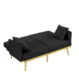 BLACK VELVET SOFA BED