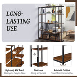 [VIDEO] Bookcase and Bookshelf, Home Office 5 Tier Bookshelf, Open Freestanding Storage Shelf with Metal Frame, Brown