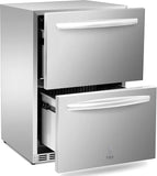 Under Counter Refrigerator, Stainless Steel Under Counter Drawer Fridge ICEJUNGLE Beverage Fridge Refrigerator with Digital Displayfor Outdoor and Home Use
