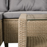 Outdoor, Patio Furniture Sets, 4 Piece Set Wicker Ratten Sectional Sofa with Seat Cushions