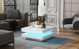 High Gloss Minimalist Design with plug-in 16-color LED Lights, 2-Tier