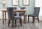 Victorian Dining Chair Button Tufted Armless Chair Upholstered Accent Chair
