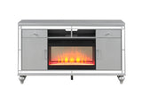 Sterling TV Stand With Electric Fireplace in Silver