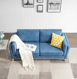 [New Design] Modern and comfortable blue chenille fabric sofa with soft cushion and arm loveseat
