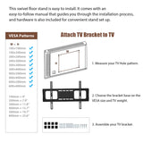 Wooden Storage Tv Stand Black Tempered Glass Height Adjustable Universal Swivel Entertainment Center With Mount TV Stand