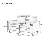 Orisfur. Modern Style Loveseat PU Leather Upholstered Couch Furniture for Home or Office (Loveseat)