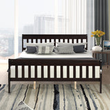 Sleigh Queen Size Wood Platform Bed  for Espresso color