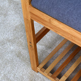 Living Room Bamboo Storage Bench， Entryway 3 Shelves Bench with flip storage compartment 39.37 x 13 x 19.88 inch