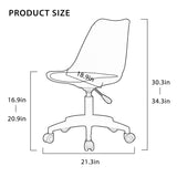 Modern Home Office Desk Chairs, Adjustable 360 °Swivel  Chair Engineering  Plastic Armless Swivel Computer  Chair With Wheels for Living Room, Bed Room Office Hotel Dining Room and Transparent Color