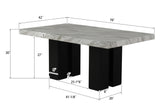 7-piece Dining Table Set with 1 Faux Marble Dining Rectangular Table and 6 Upholstered Chairs