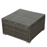4 PCS Outdoor Cushioned PE Rattan Wicker Sectional Sofa Set Garden Patio Furniture Set Beige
