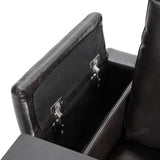 Power Motion Recliner with USB Charging Port and Hidden Arm Storage 2 Convenient Cup Holders Design and 360° Swivel Tray Table,Black（旧PP198292AAB）