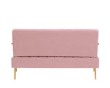 [New Design] Modern and comfortable pink Australian cashmere fabric sofa, comfortable loveseat with two throw pillows