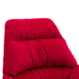 Tufted Upholstered Padded Seat Rocking Chair-Velvet Red