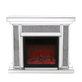 W 47" X D 12.6 "X H 41.7" Acrylic diamond mirror mantelpiece, separate mantelpiece  Built-in filling: acrylic high imitation drill, 1500 W electric heating furnace