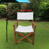 Folding Chair Wooden Director Chair Canvas Folding Chair  Folding Chair  2pcs/set   populus + Canvas (Color : White)