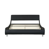 Queen Black Faux Leather Upholstered Platform Bed Frame