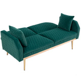 COOLMORE  Velvet  Sofa , Accent sofa .loveseat sofa with rose gold metal feet  and  Teal  Velvet