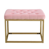 Velvet Shoe Changing Stool, Footstool, Square Cushion Foot Stool, Sofa stool, Rest stool,Low Stool .Step Stool, Small Footrest .Suitable for Clothes Shop,Living Room, Porch, Fitting Room.Pink Bench