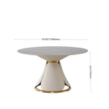Modern sintered stone round dining table with stainless steel base