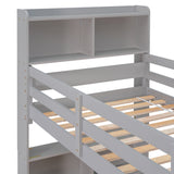 Twin Over Twin Bunk Beds with Bookcase Headboard
