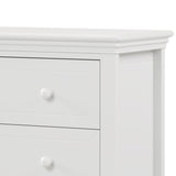 3 Pieces Traditional Concise Style White Bedroom Sets, Nightstand+ Chest+ Queen Bed