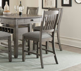Dining Furniture Counter Height Table w Drawers Wine Rack Shelf and 4x Counter Height Chairs 5pc Dining Set Classic Style