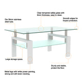 White Coffee Table, Clear Coffee Table