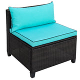 Wicker Rattan Patio Set, Sectional Outdoor Furniture Set with Cushions and Accent Pillows