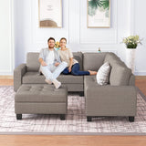 Sectional Corner Sofa L-shape with Storage Ottoman
