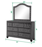 Queen 4 Pc Upholstered Bedroom Set Made With Wood in Black
